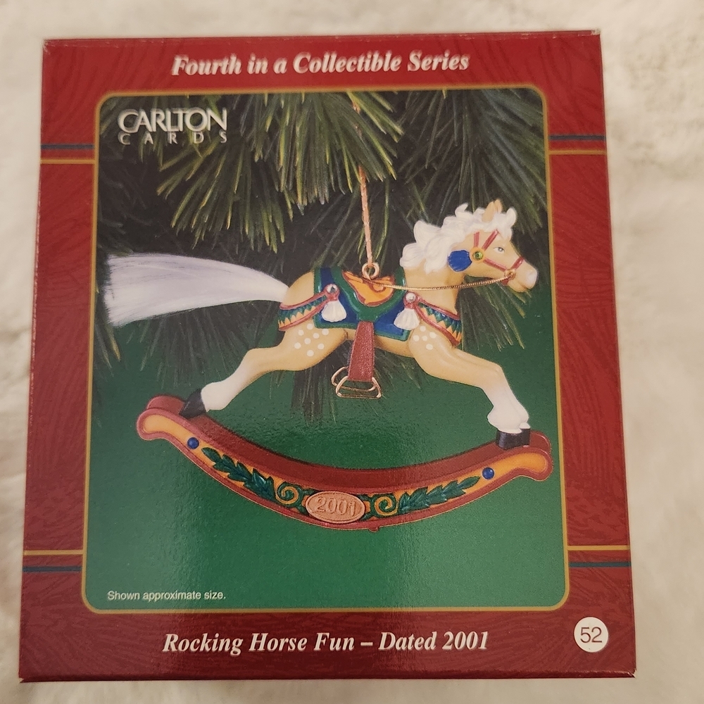 Vintage & Rare Carlton Cards Rocking Horse Ornament - 2001
